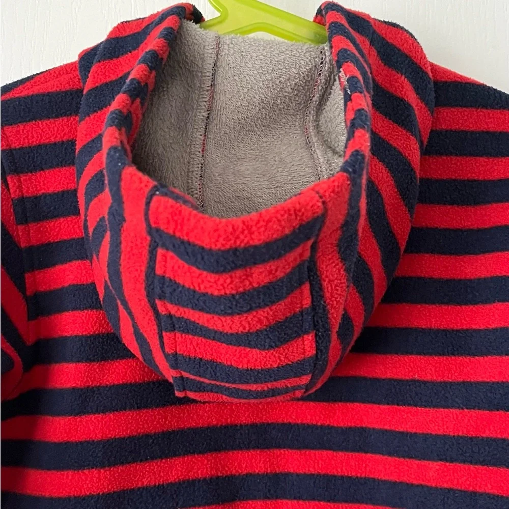 MOUNTAIN WAREHOUSE Striped Fleece Zip Hoodie Kids 7-8 Red Navy - Picture 8 of 9